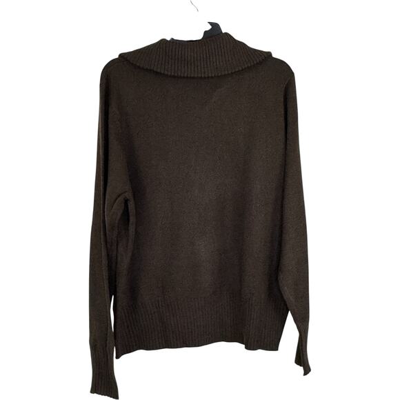 Josephine Chaus Brown Full Zip Sweater XXL Ribbed Collar Long Sleeve - Picture 5 of 10